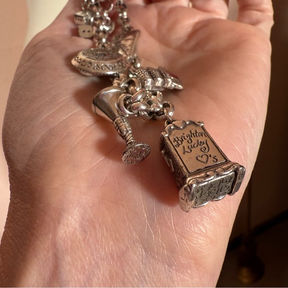 Brighton Silver vintage Vegas Charm Bracelet Cards Martinis - Picture 6 of 17